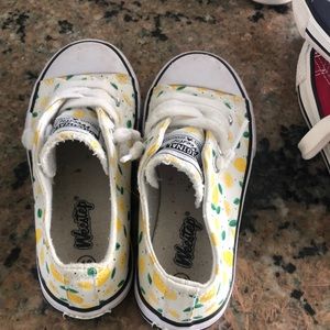 Girls lemon motif slip on sneakers size 10
